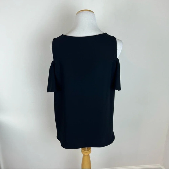 AMANDA UPRICHARD  black sleeveless cold shoulder classic top size medium B6 - Picture 4 of 7